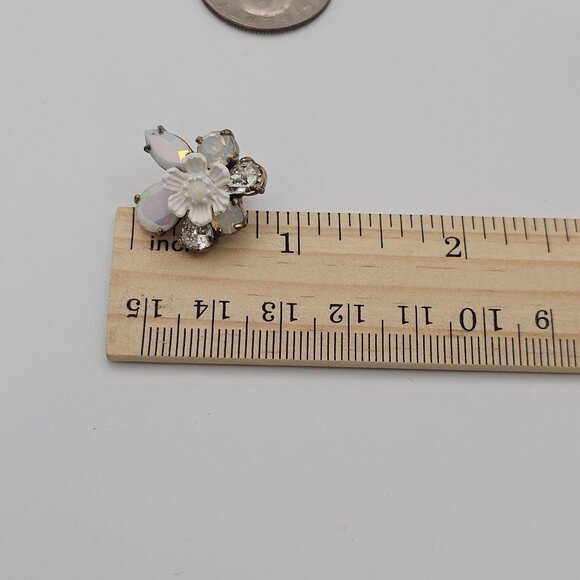 VTG Earrings Elegant Classy Shiny Sparkle Iridescent AB Stone Stud Post Womens - Picture 16 of 16